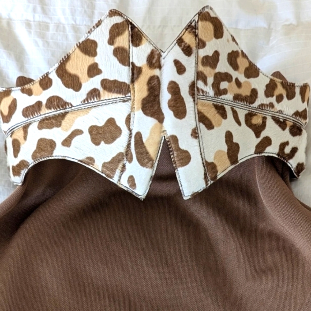 Alaia NWOT Leopard Print Haircalf Corset Belt